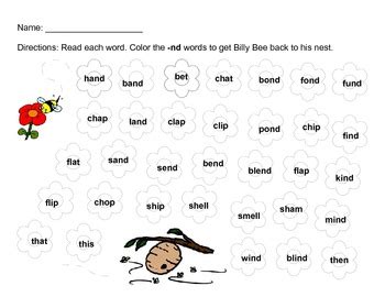 - nk, -nt, -nd, Final Consonant Blend Activities by Brandy Lincoln