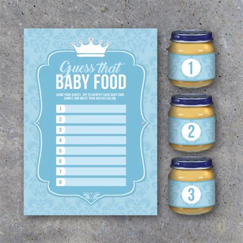 Baby Shower Guess That Baby Food Game With Baby Food Jar Labels