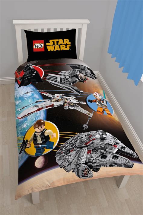 Millennium falcon star wars bedding duvet cover, 2 pillow cases, bedroom decor, marvel bedding, gift kid bedding set, starwars. Character world Lego Star Wars Space Single Panel Duvet ...