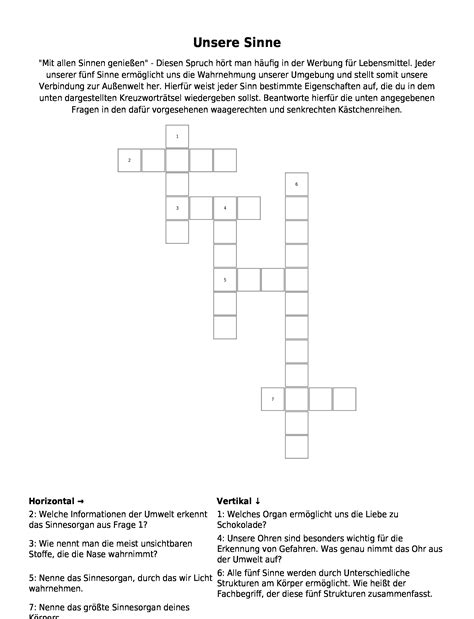 Weitere ideen zu tierspuren im schnee, tierspuren, schulideen. Kreuzworträtsel "Unsere Sinne" als PDF (Arbeitsblatt ...