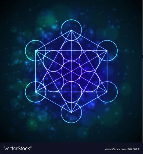 Metatrons Cube Flower Of Life Royalty Free Vector Image