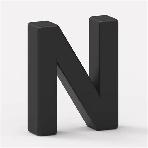 Black 3d Uppercase Letter N Isolated On White With Shadows ⬇ Stock