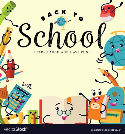 Back To School Poster Welcome Colorful Template Vector Image