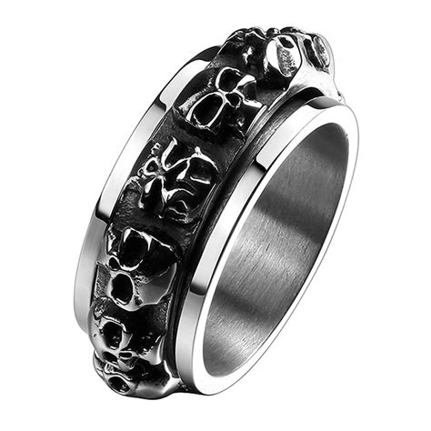 Hip Hop Cool Mens Punk Gothic Ring 316l Stainless Steel Skull Ring