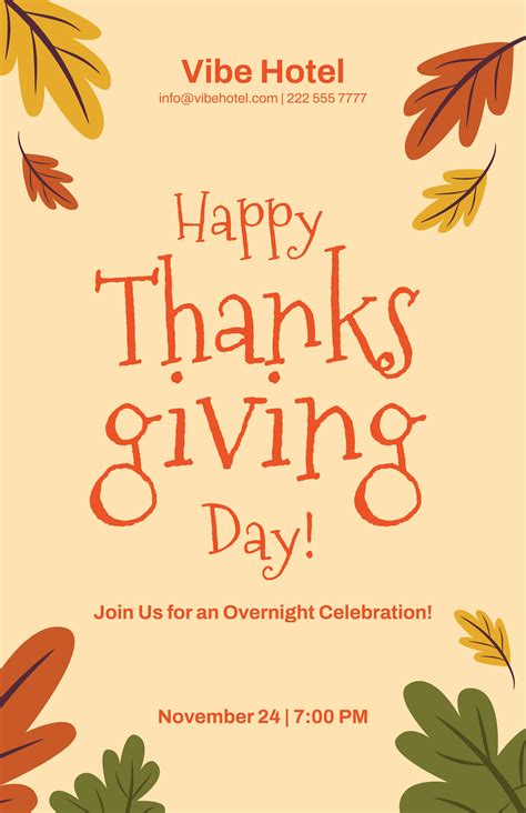 Happy Thanksgiving Day Poster In Eps Illustrator  Psd Png Svg