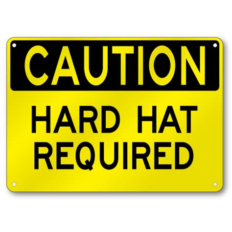 Hard Hat Required Caution Sign Osha 040 Thick Aluminum Ss032754