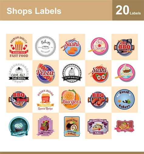 Premium Vector Shops And Foods Branding Labels Logo And Stickers