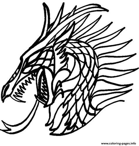 Dragon Face Coloring Pages Printable