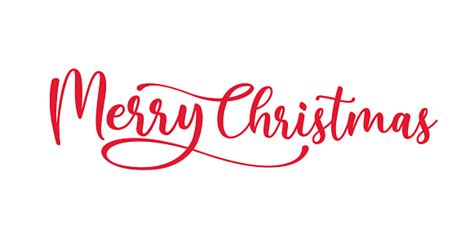 Merry Christmas Red Hand Lettering Inscription To Winter Holiday Design