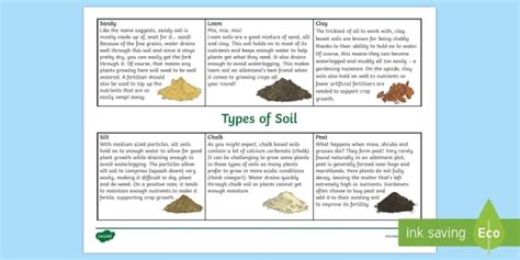 Types Of Soil Fact Sheet Teacher Made Twinkl