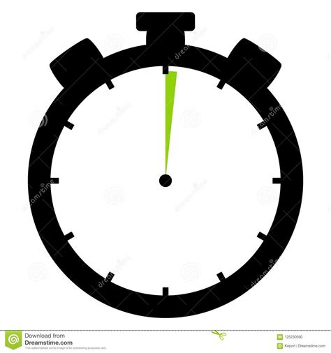Stopwatch Icon: 1 Minute Or 1 Second Stock Illustration - Illustration ...