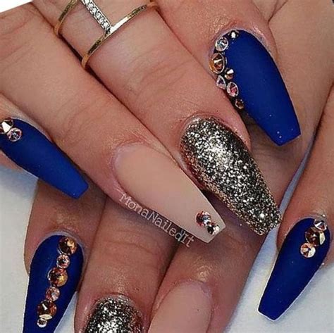 28 Blue And Gold Nail Designs Gold Nail Designs Royal Blue Nails