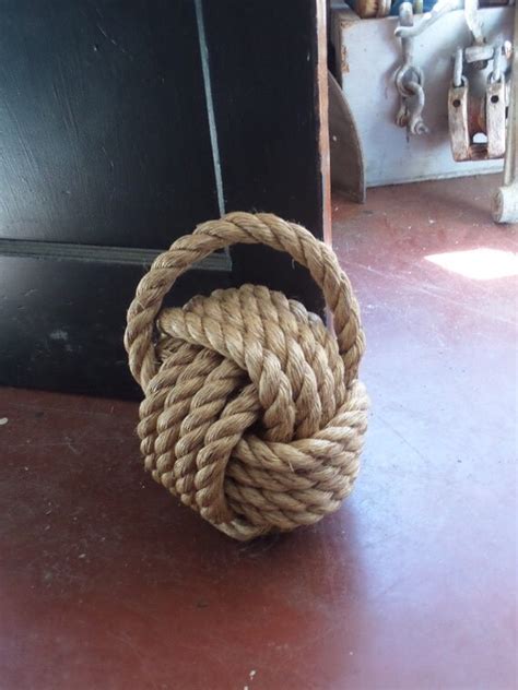 Knotted Monkey Fist Rope X Large Door Stop 10 Inches Manila