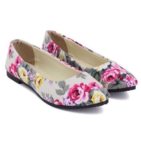 Big Size Colorful Floral Slip On Flat Pointed Toe Loafers Pointed Toe