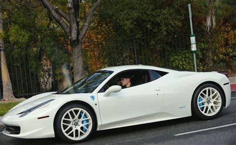 Justin Bieber S Ferrari 458 Italia Justin Bieber Celebrity Cars White Ferrari