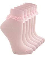 6 Pairs Of Girls White Fancy Lace Cotton Ankle Socks All Sizes Amazon