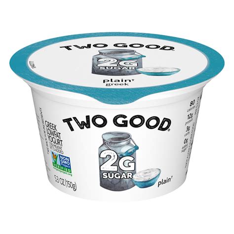 Save On Two Good Greek Yogurt Plain Low Fat Low Carb 2g Sugar Order
