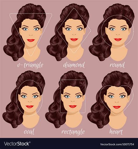 Set Different Woman Face Shapes 2 Royalty Free Vector Image