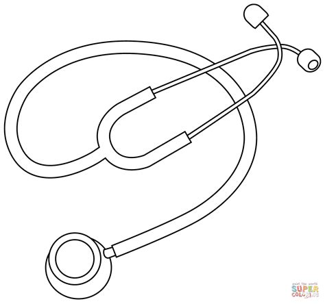 Stethoscope Coloring Page Free Printable Coloring Pages