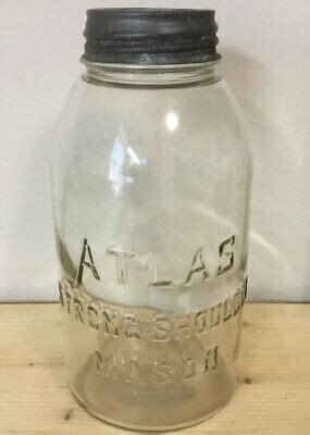Vintage Atlas Strong Shoulder Gallon Clear Round Mason Jar With
