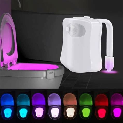 GF Éclairage automatique toilettes Lampe pour cuvette WC Veilleuse WC LED détecteur de