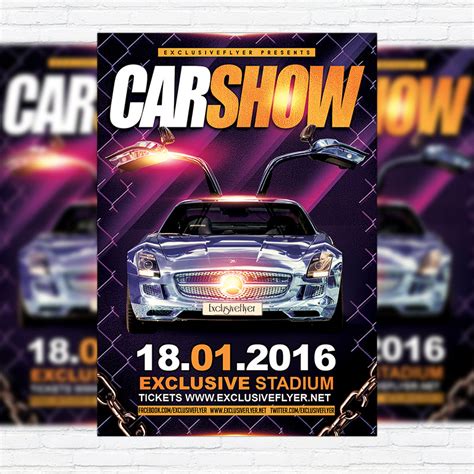 Car Show Premium Flyer Template Facebook Cover Exclsiveflyer