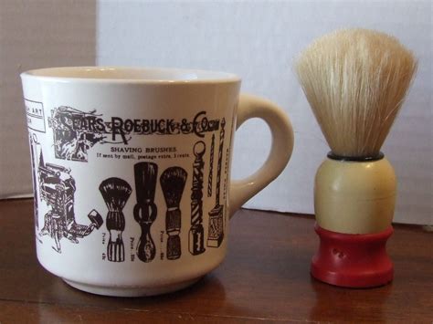 Vintage Barbershop Shaving Mug And Shaving Brush Sears Robuck Etsy