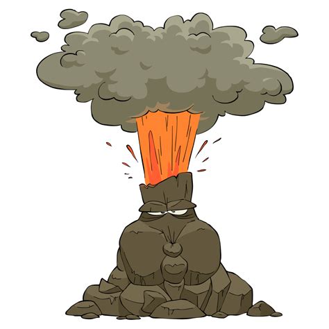 Volcanic Eruption Cartoon Illustration Stock Vector I