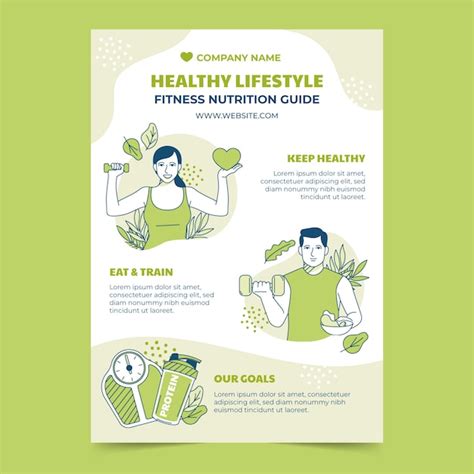 Free Vector Fitness Nutrition Poster Template