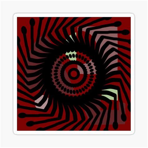 Kaleidoscope Wheel Pattern O Black Red Sticker For Sale By