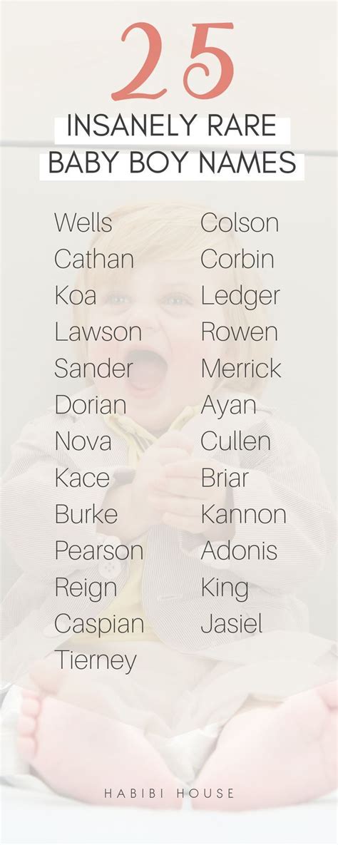 25 Insanely Rare Baby Boy Names With Images Baby Boy Names Rare