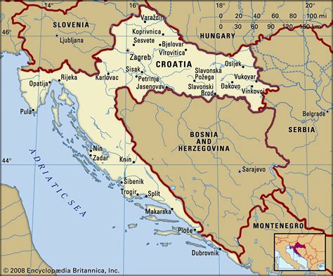 Map Of Croatian Coast Croatia Facts Geography Maps History Britannica