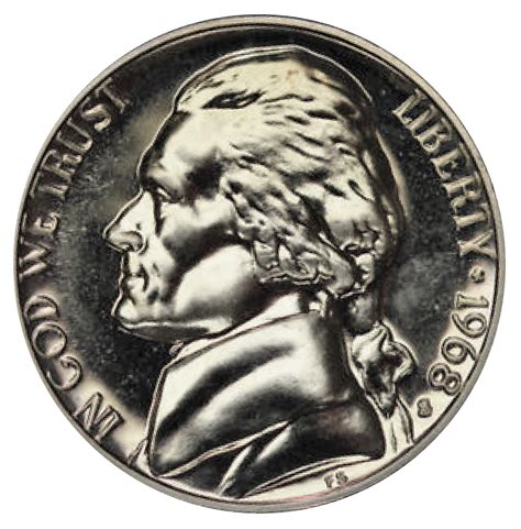 1968 Jefferson Nickel Gem Proof The Coinart Company