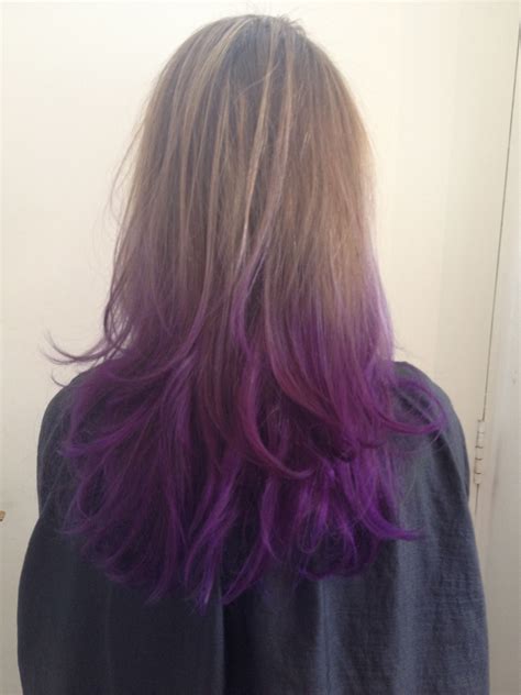 Purple Dip Dyed Hair Using Lanza Colouring Products Dip Dye Hair