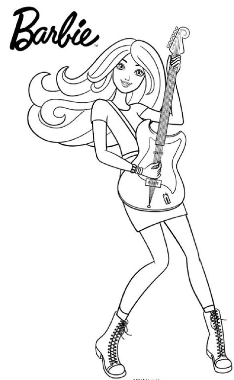 Bring the barbie coloring page below to life with your own coloring and creativity. Barbie Coloring Pages Rock Star | Barbie coloring pages ...