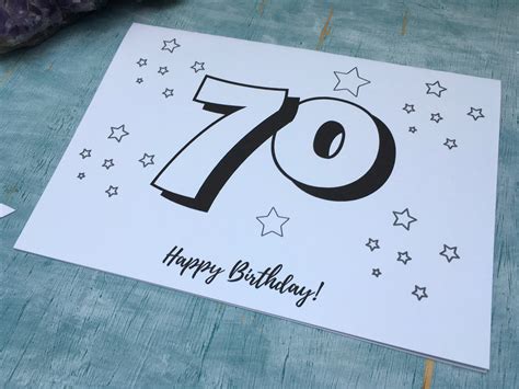 Printable 70th Birthday Card Instant Download To Print And Etsy Uk