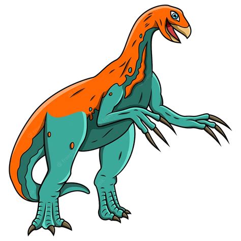 Premium Vector Cartoon Therizinosaurus Isolated On White Background
