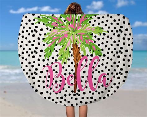 Personalized Palm Tree Beach Towel