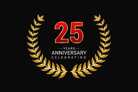 Premium Vector 25 Years Anniversary Celebration Vector Golden Design