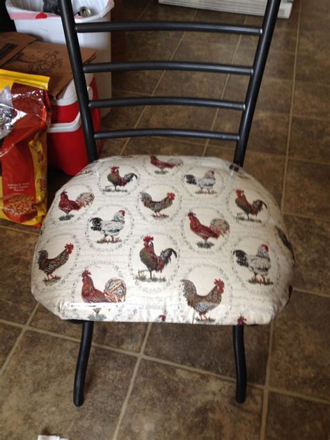 My Kitchen Chair Redo Added Thicker Cushions And Covered New Fabric