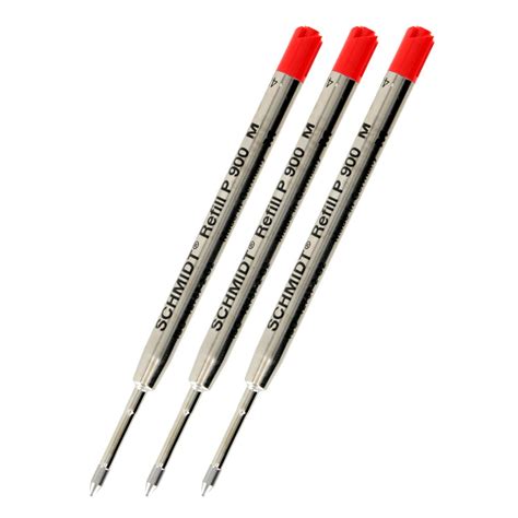 Schmidt P900 Parker Style Ballpoint Pen Refill Medium Point Red Ink