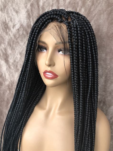 Small Box Braided Full Lace Wig Braids Wig With Full Lace Etsy