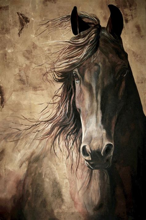 Wisdom Acrylic Painting Of A Horse 12x18 Archival High Quality Print