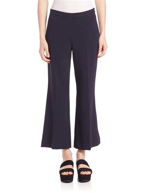 Lyst Theory Laleenka Cropped Flare Pants In Blue