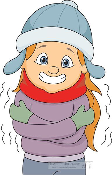 Weather Clipart Girl Wearing Winter Clothes Shivering In Cold Clipart