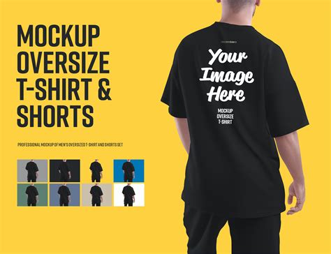 Black Oversized T Shirt Mockup Back Model Mockup Pngjpeg Etsy