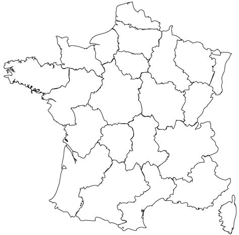 Outline Political Map Of France