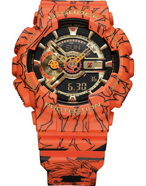 Beautiful illustrations of dragon ball imprinted on the strap and bezel showing the training of the main character goku. Ceasuri Casio G-Shock Limited Dragon Ball Z GA-110JDB-1A4ER B&B Collection
