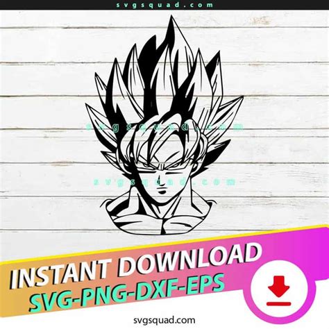 Goku Super Saiyan SVG Character SVG PNG Vector Clipart Cutting Files