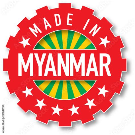 Made In Myanmar Flag Color Stamp Imágenes De Archivo Y Vectores